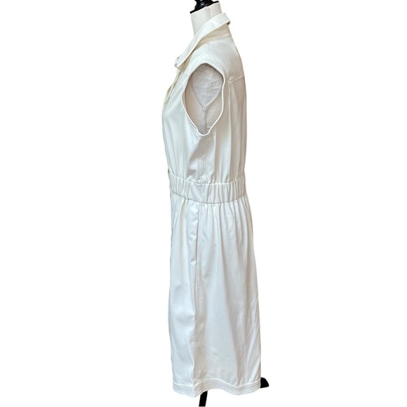 House of Harlow 1960 Arctic Wolf Faux Leather Midi Shirt Dress Size M NWT - Picture 7 of 16